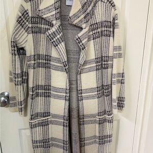 Cyrus Cream and Black Plaid Cardigan